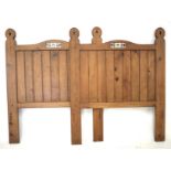 Two continental pine single headboards.