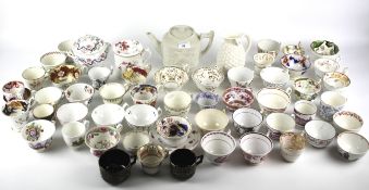 An assortment of English and pottery and porcelain teawares, early 19th century and later.