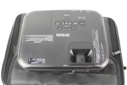 An Epson EB-SO2 projector in a Travelan Collection carry case with selection of related cables