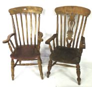 Two Windsor kitchen chairs.