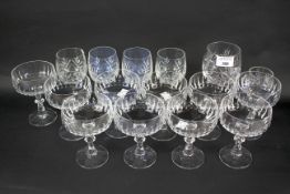 A group of glassware.