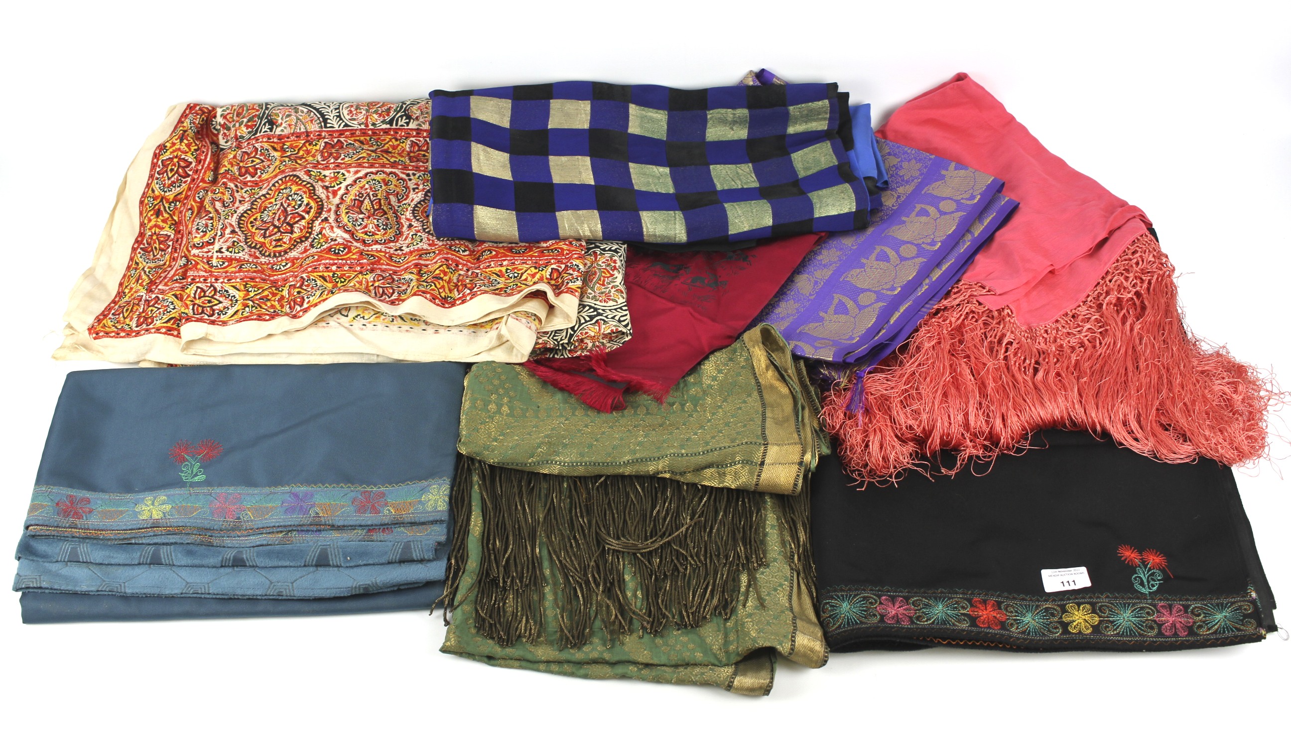 An assortment of contemporary shawls.