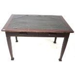 An early 20th century stained oak two drawer work table.