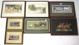 A collection of prints after Cecil Aldin (1870-1935) and other hunting related pictures.