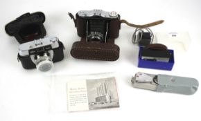 An assortment of cameras.