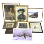 Various 20th century original works and a group of 19th century prints.