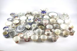 A large collection of predominately English pottery and porcelain teawares.