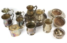 An assortment of silver plated wares.