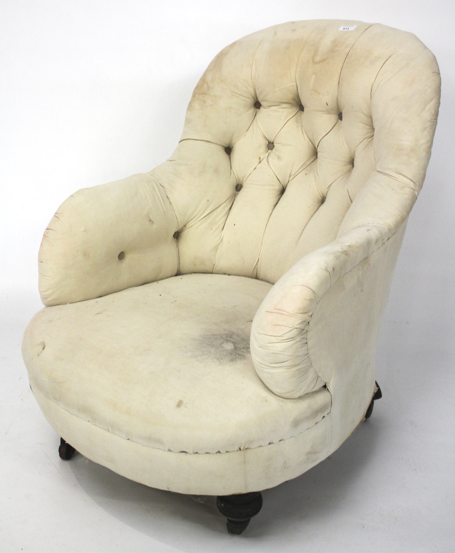 A Victorian button back nursing chair.