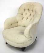 A Victorian button back nursing chair.