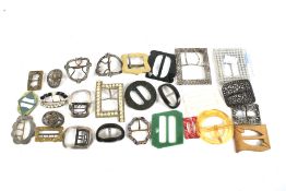 A collection of 19th century shoe buckles.