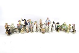 A collection of continental porcelain figures.