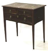 A Georgian mahogany desk with two over three drawers.