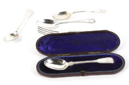 A selection of Victorian and later silver flatware.