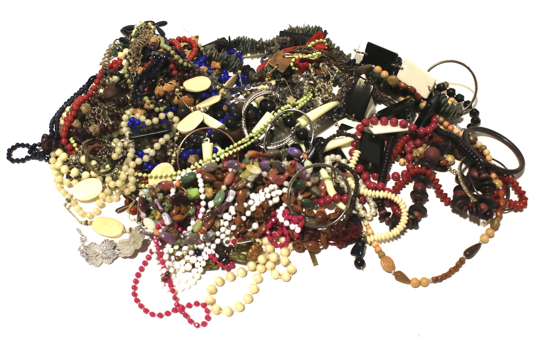 An assortment of costume jewellery.