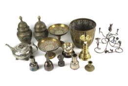 A quantity of assorted silver plate and metalware.