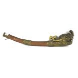 A Tibetan brass and copper horn.