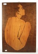 An Italian Intarsio inlaid wooden picture of a female nude.