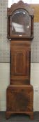 A 19th century mahogany and line inlaid long case clock case (no movement).