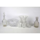 An assortment of 19th century and later cut glass.