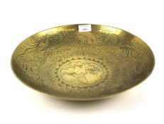 A 20th century Chinese brass bowl.