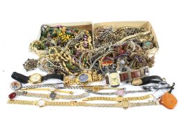An assortment of costume jewellery.