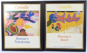 Two Corneille vintage posters for the Jaski Art Gallery, Amsterdam.