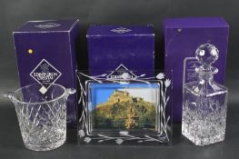 An Edinburgh Crystal photo frame, ice bucket and decanter.