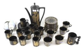 An assortment of ceramic part tea and coffee sets.