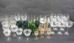 A quantity of 20th century drinking glasses.