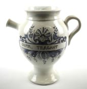 A late 19th century 'Gumm Tragant' ceramic pot.