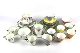 A Royal Albert Gossamer part tea set another. The Royal Albert including tea cups and saucers.