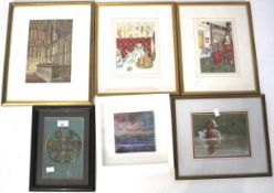A collection of paintings and prints.