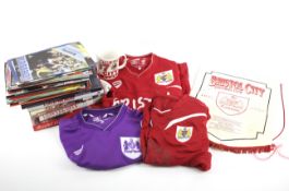 A collection of Bristol City football club memorabilia.