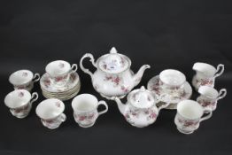 A Royal Albert Lavender Rose part tea set.