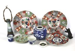 An assortment of 19th and 20th century Chinese and European ceramics.