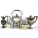 A selection of silver plated wares.