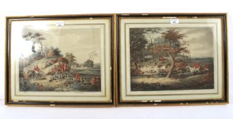 After Dean I Wolstenholme (1757-1837), two coloured aquatints of hunting scenes.