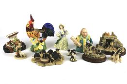 An assortment of ceramic figures.