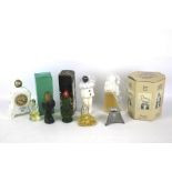 A collection of perfume bottles.