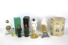 A collection of perfume bottles.