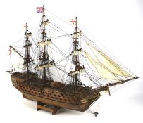 A 20th century wooden model of HMS Victory.