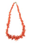 A 20th century coral necklace.