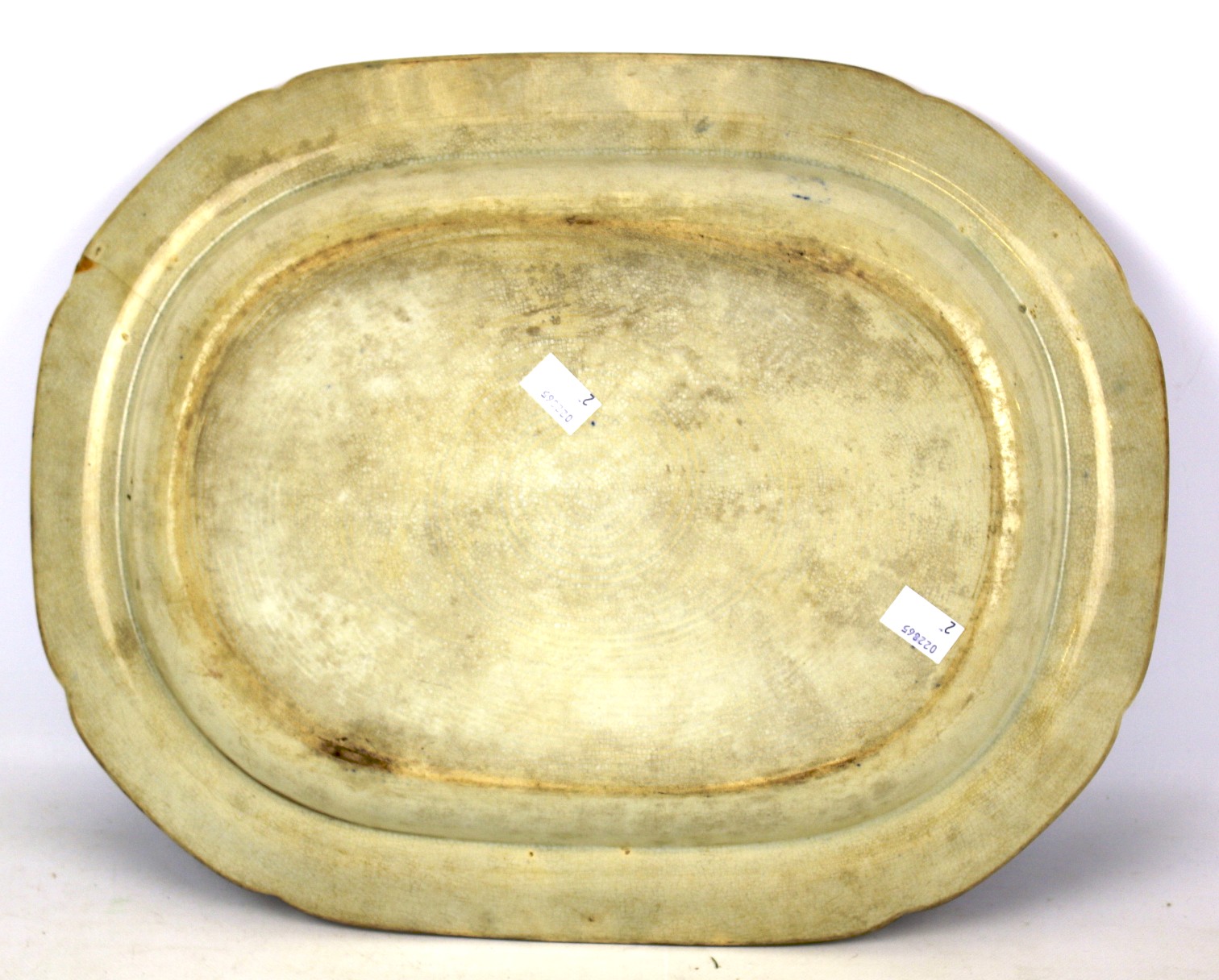 A 19th century blue and white pearlware shaped rectangular platter. - Image 4 of 4