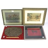 An assortment 19th century of watercolours and prints.