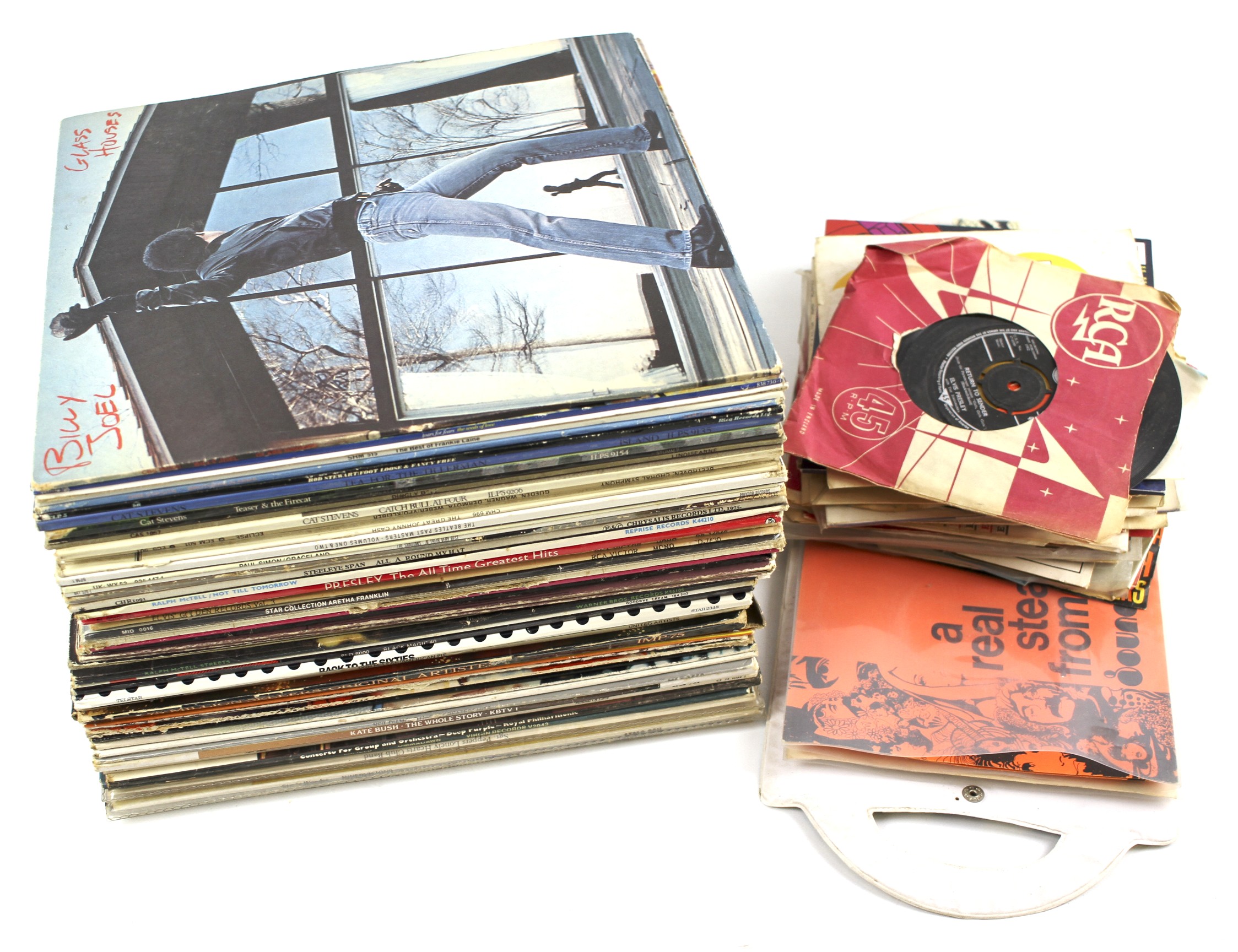 A large collection of vinyl. Including Elvis Presley, Sgt.
