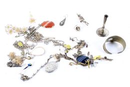 An assortment of silver and white metal jewellery.