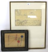 Two 20th century semi abstract pictures.