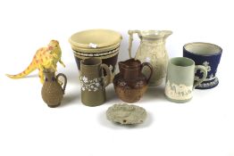 An assortment of Wedgwood jasperware and other ceramics.