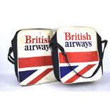 Two vintage British Airways flight bags.
